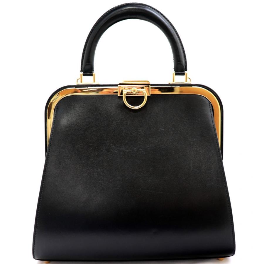 クリスチャンディオールヴィンテージブラックレザーハンドバッグ