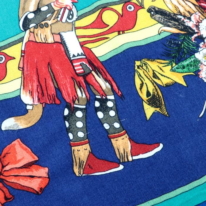 HERMES 美品 エルメス カチナ カレジェアン 140 カシミヤ シルク HERMES 美品 エルメス カチナ カレジェアン 140 カシミヤ シルク