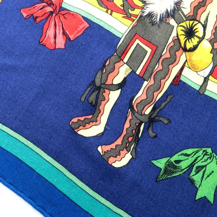 HERMES 美品 エルメス カチナ カレジェアン 140 カシミヤ シルク HERMES 美品 エルメス カチナ カレジェアン 140 カシミヤ シルク