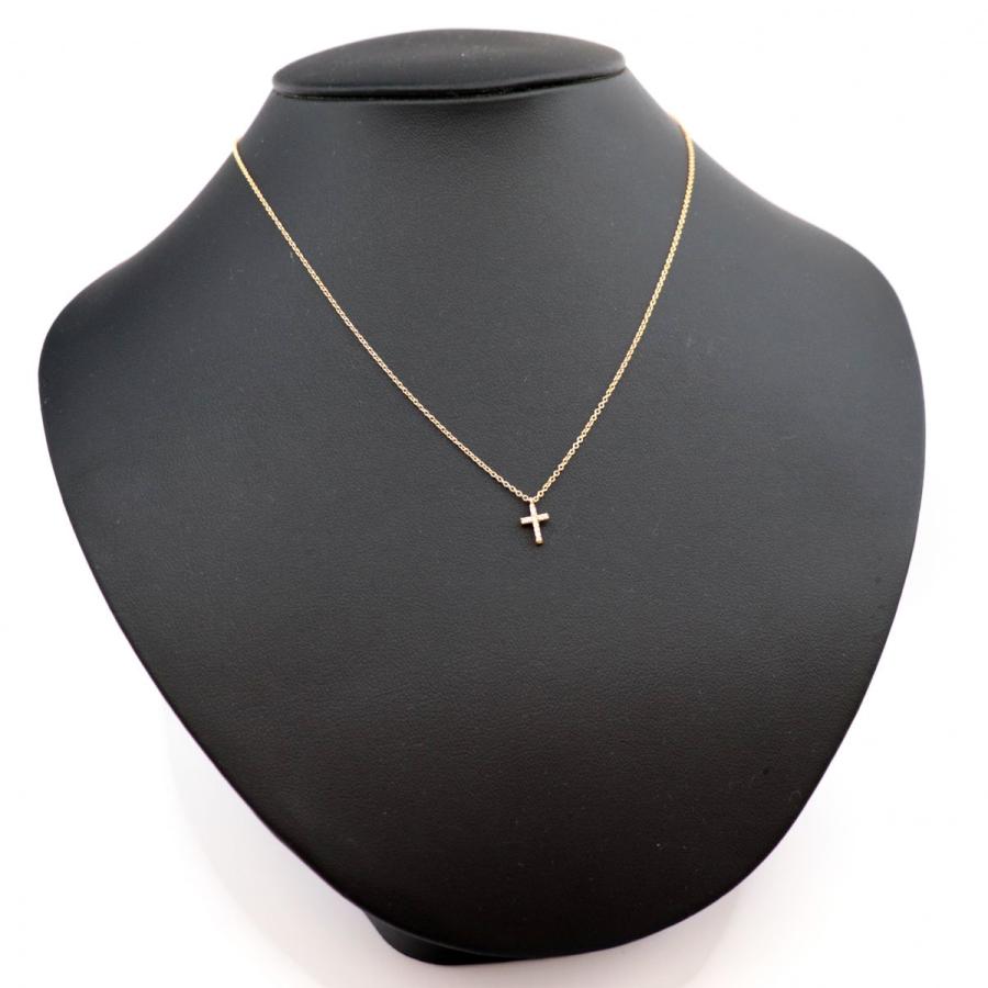 ティファニー　メトロクロス　ダイヤモンドネックレス　750 TIFFANY&Co. 美品 ティファニー メトロクロス ミニ ダイヤモンド