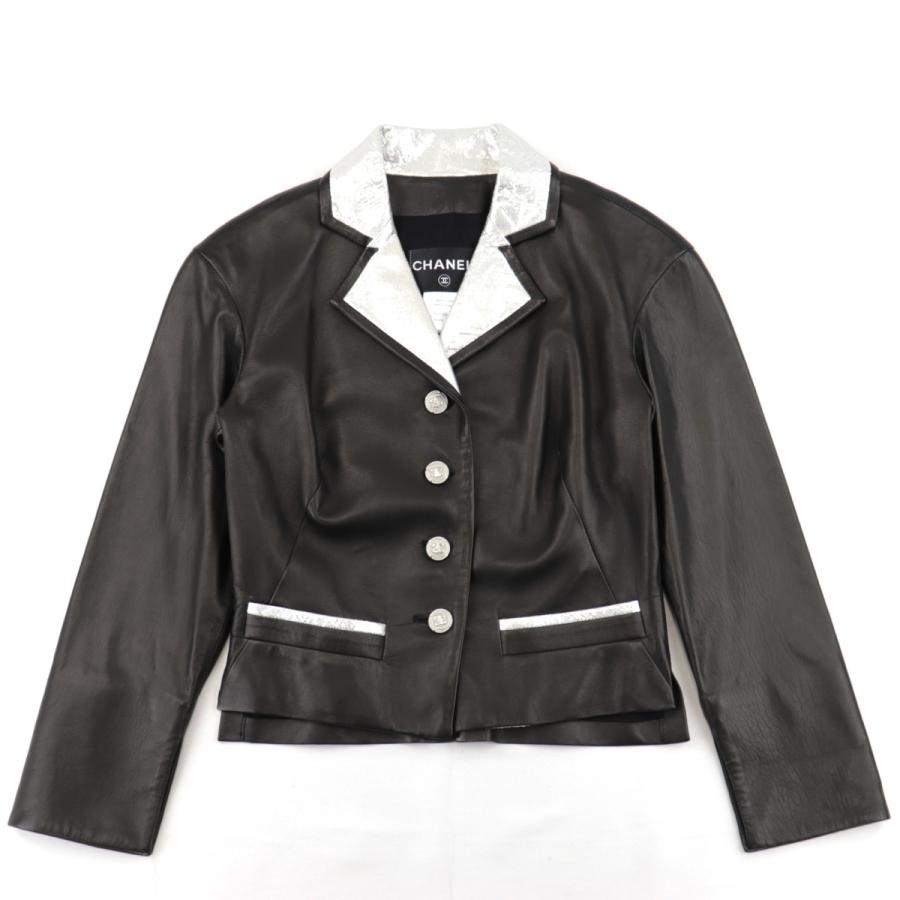 CHANEL フェイクレザー　ジャケット CHANEL フェイクレザージャケット