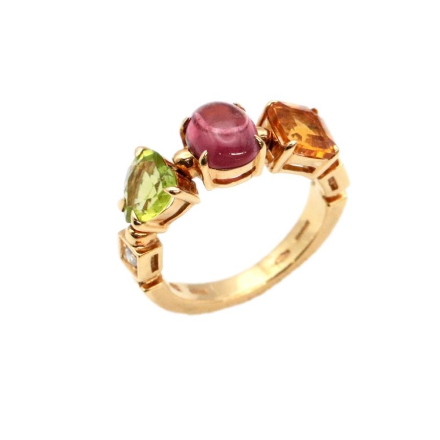 BVLGARI 美品 ブルガリ アレグラ リング 約10号 750 K18YG マルチ  