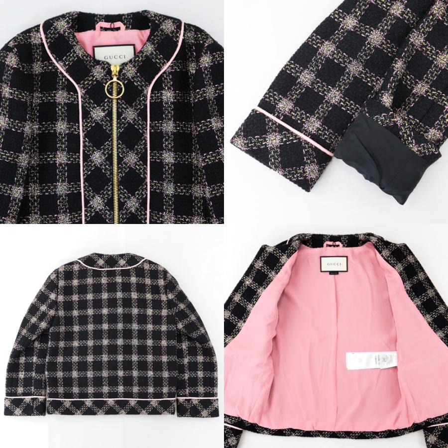 GUCCI 23ss ツイード ノーカラージャケット GUCCI 23ss ツイード ノーカラージャケット GUCCI 23ss ツイード