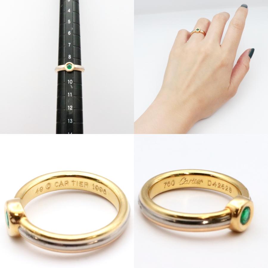 Cartier カルティエ モノストーン リング 49 約9号 エメラルド Cartier カルティエ モノストーン リング 49 約9号 エメラルド