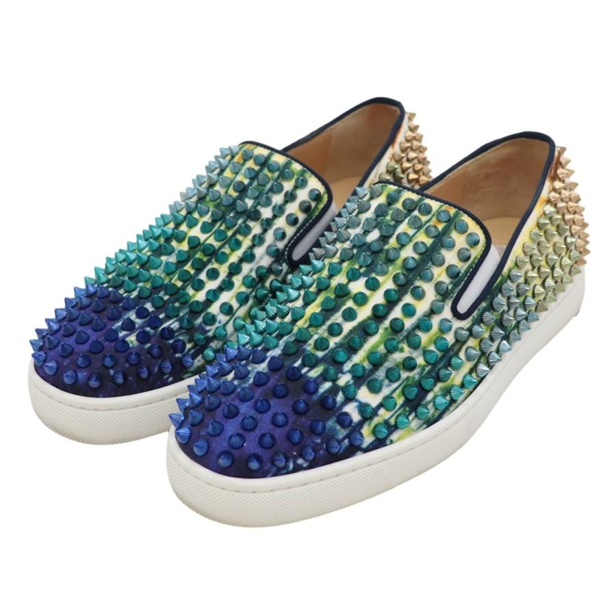 39 Christian Louboutin マルチカラー スタッズ スリッポン 【公式通販】