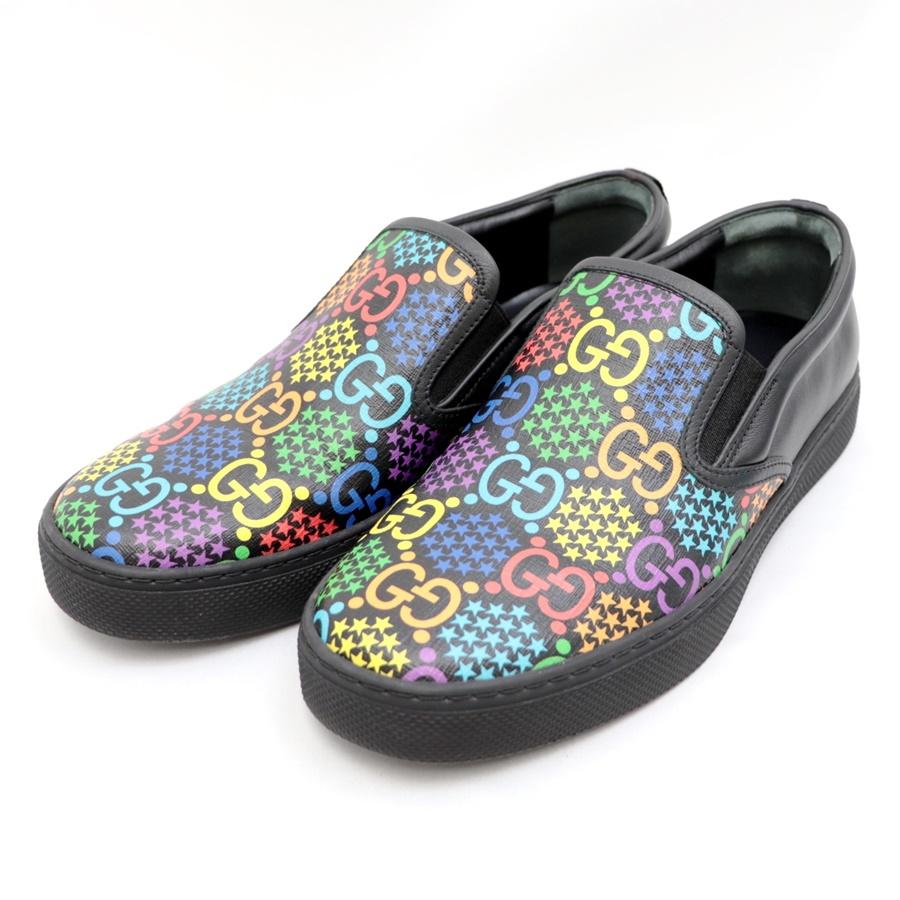 GUCCI スリッポン フラットシューズ GG サイケデリック柄 マルチカラー グッチ「GGサイケデリック」GGパターン×マルチカラーのウェアや