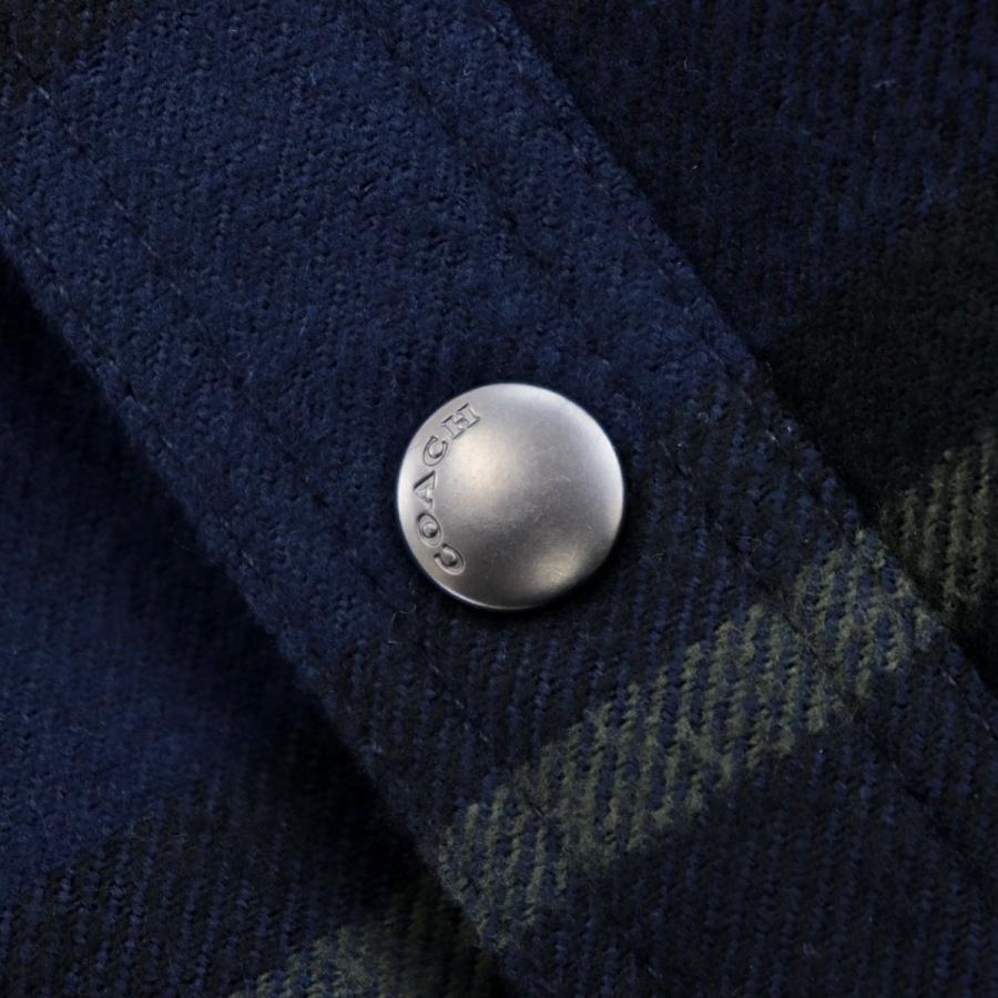 COACH（コーチ） 美品 チェック柄 ダウンシャツジャケット メンズ 黒