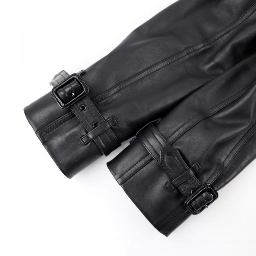 バーバリー ラムレザー切替 ギャバジントレンチコート