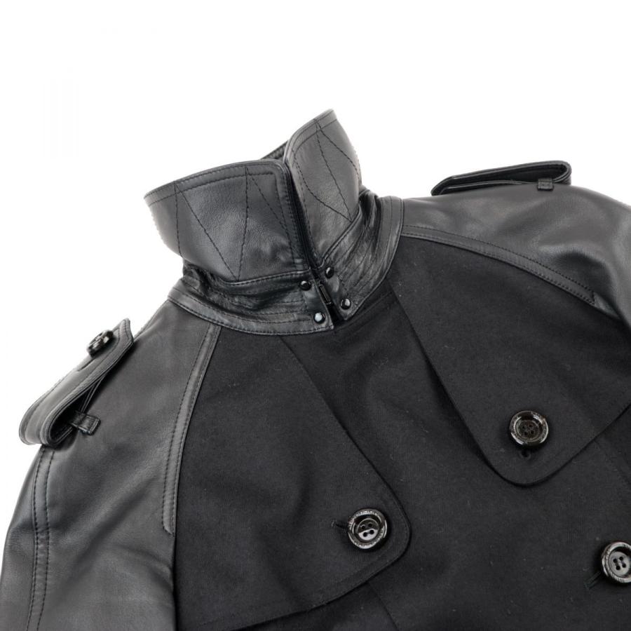 バーバリーロンドン　トレンチコート　首羊革　ブラック ロング ケンジントン ヘリテージ トレンチコート (ブラック