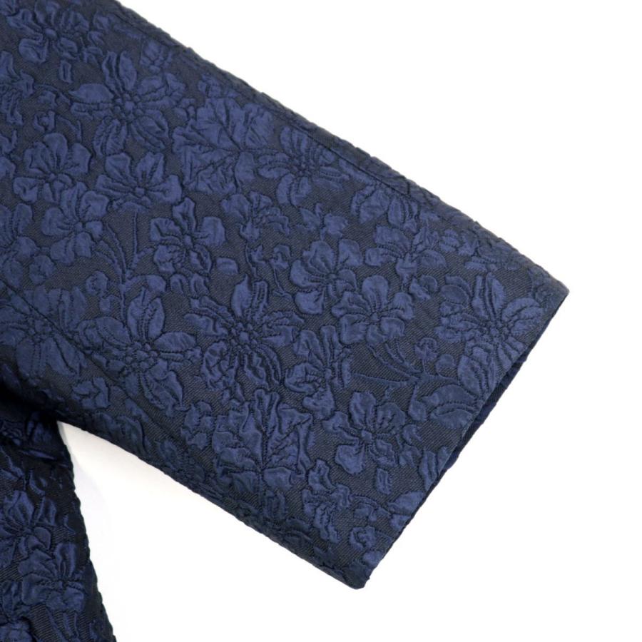 シャネル P47 花柄 ココマークボタン ダブルジャケット ネイビー 34