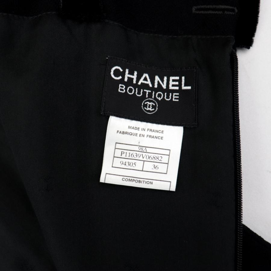 シャネル ヴィンテージ 98a ベロア切替 ノースリーブワンピース 黒 36 レディース 美品 ココマークボタン バックジップ Vintage Chanel オパールヤフーショッピング店 通販 Yahoo ショッピング