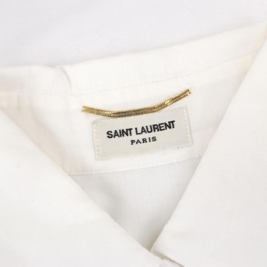 サンローラン パリ ピンタック プルオーバーブラウス レディース 白 36 コットン 袖フレア ケリングタグ SAINT LAURENT PARIS |  | 05