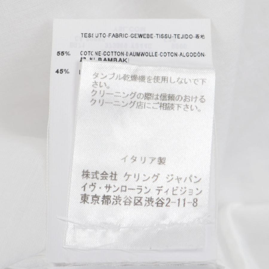 サンローラン パリ ピンタック プルオーバーブラウス レディース 白 36 コットン 袖フレア ケリングタグ SAINT LAURENT PARIS |  | 08