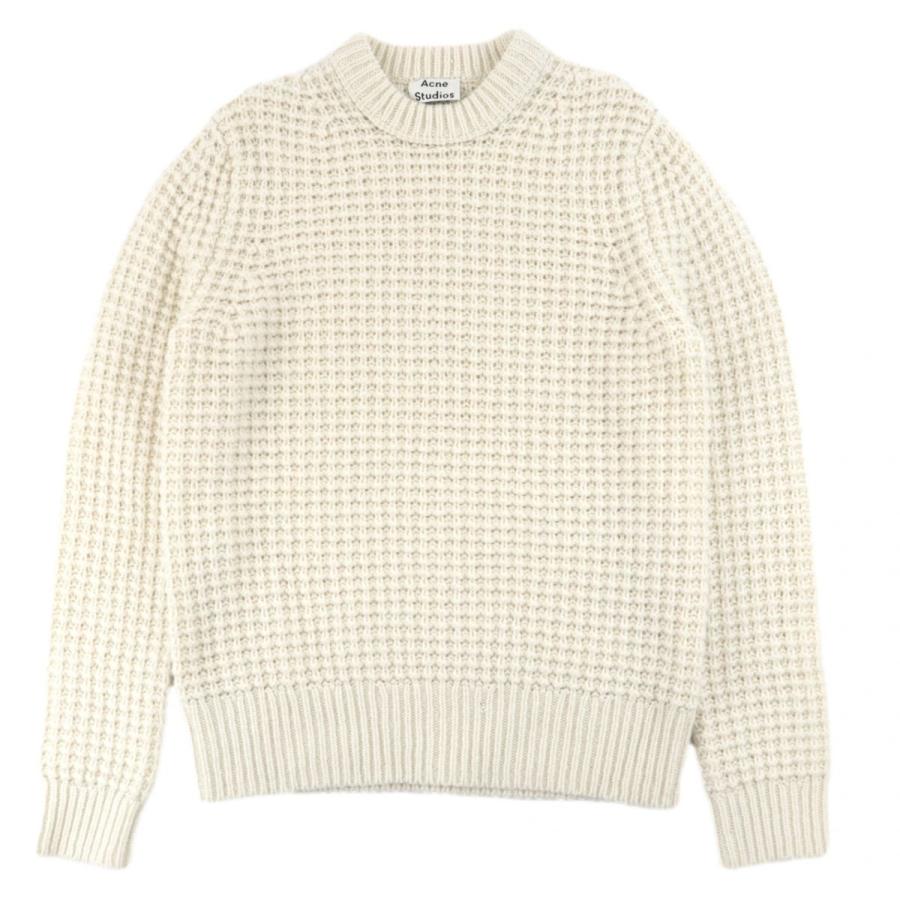 美品 アクネ ストゥディオス クルーネックワッフルニット 