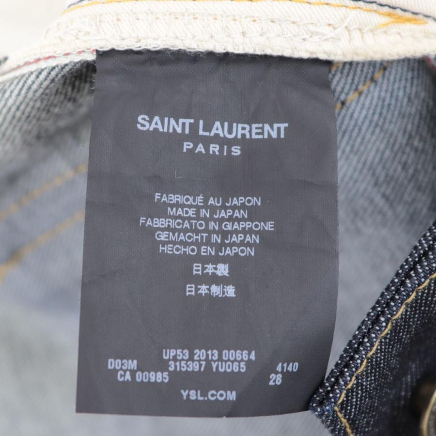 美品 サンローラン パリ スキニーデニムパンツ メンズ ネイビー 28 コットン D03 M/ST-LW ボタンフライ SAINT LAURENT PARIS |  | 08