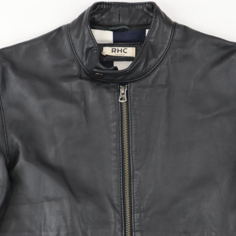 RHC ロンハーマン シングルレザージャケット メンズ 黒 S シープレザー