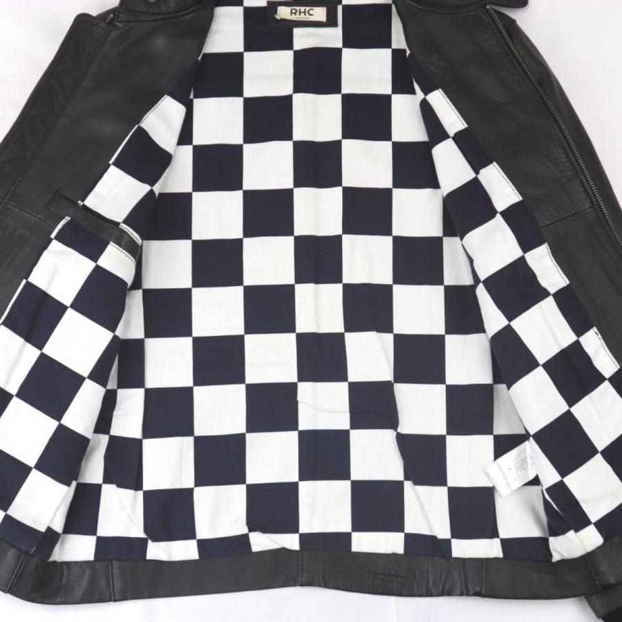 RHC ロンハーマン シングルレザージャケット メンズ 黒 S シープレザー