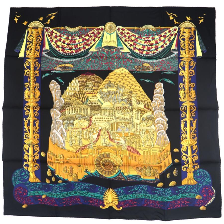 HERMES 未使用 エルメス アトランティス大陸 カレ90 シルクスカーフ