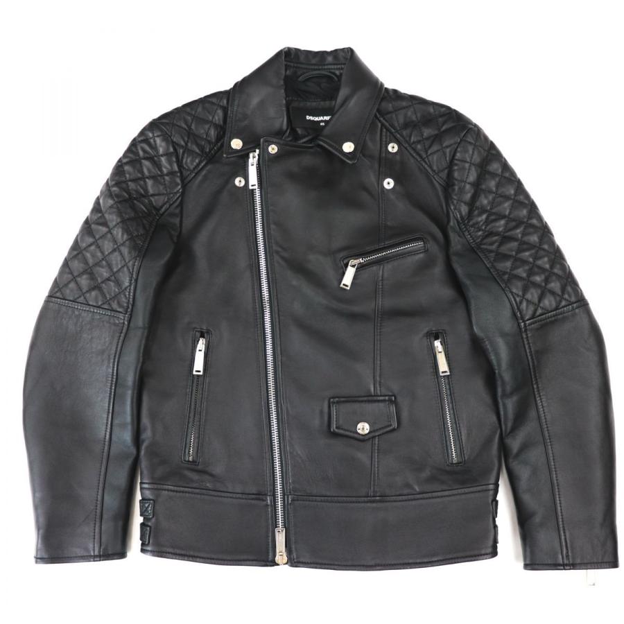 ディースクエアード/ライダース/レザー/ジャケット/メンズ/46/ビンテージ加工 MADE IN ITALY製 DSQUARED2 ライダースジャケット ブラック 46