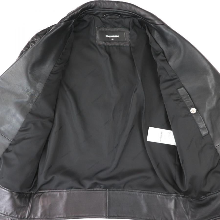 【最終値下げ】　DSQUARED2 ブラック　ラムレザー　ライダースジャケット 新品同様 ディースクエアード 17AW ラムレザー ダブルライダース