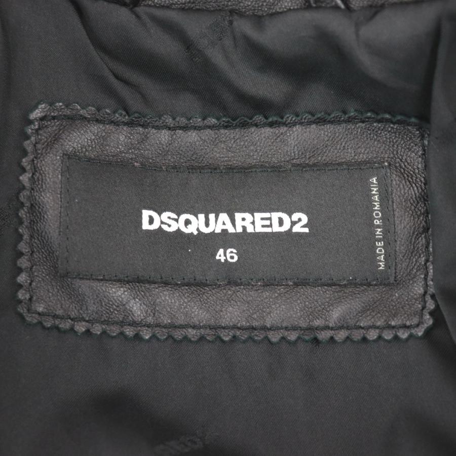 新品同様 ディースクエアード 17AW ラムレザー ダブルライダース