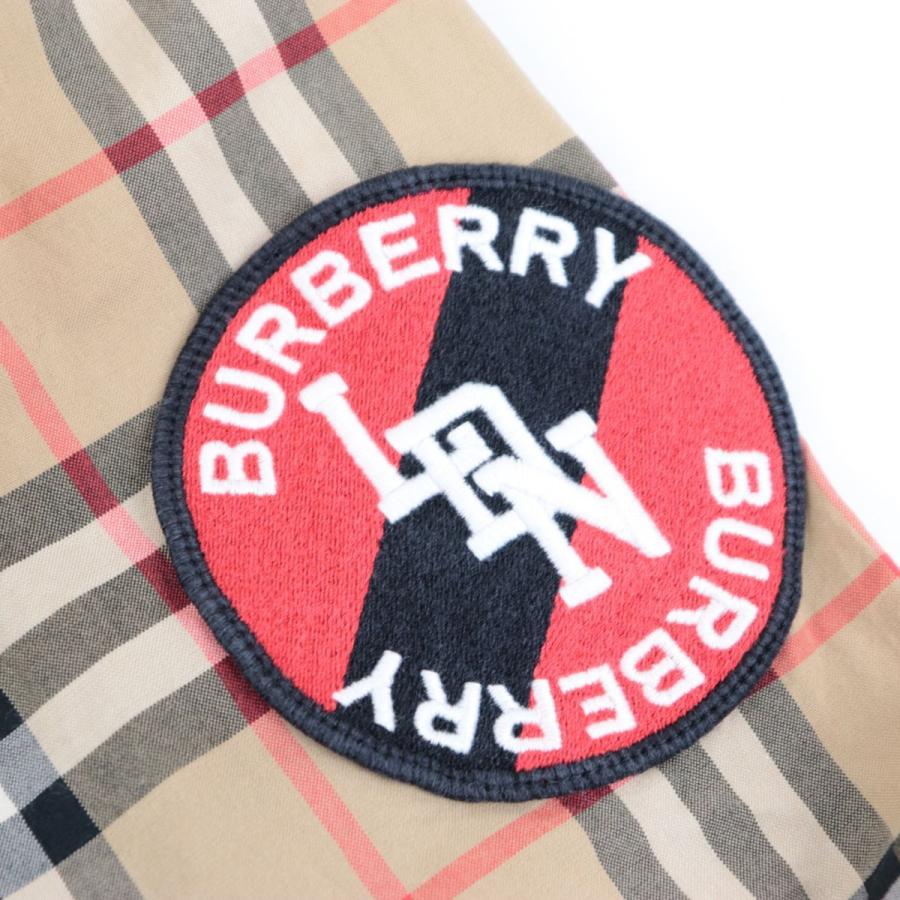バーバリー 19AW ノバチェック柄 長袖シャツ メンズ 茶系 L ワッペン
