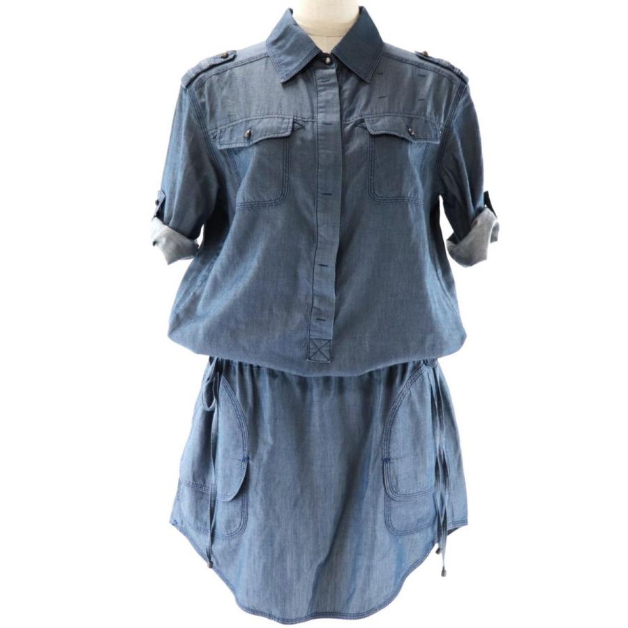 ディオール デニムブルーのワンピース コットン 36サイズ