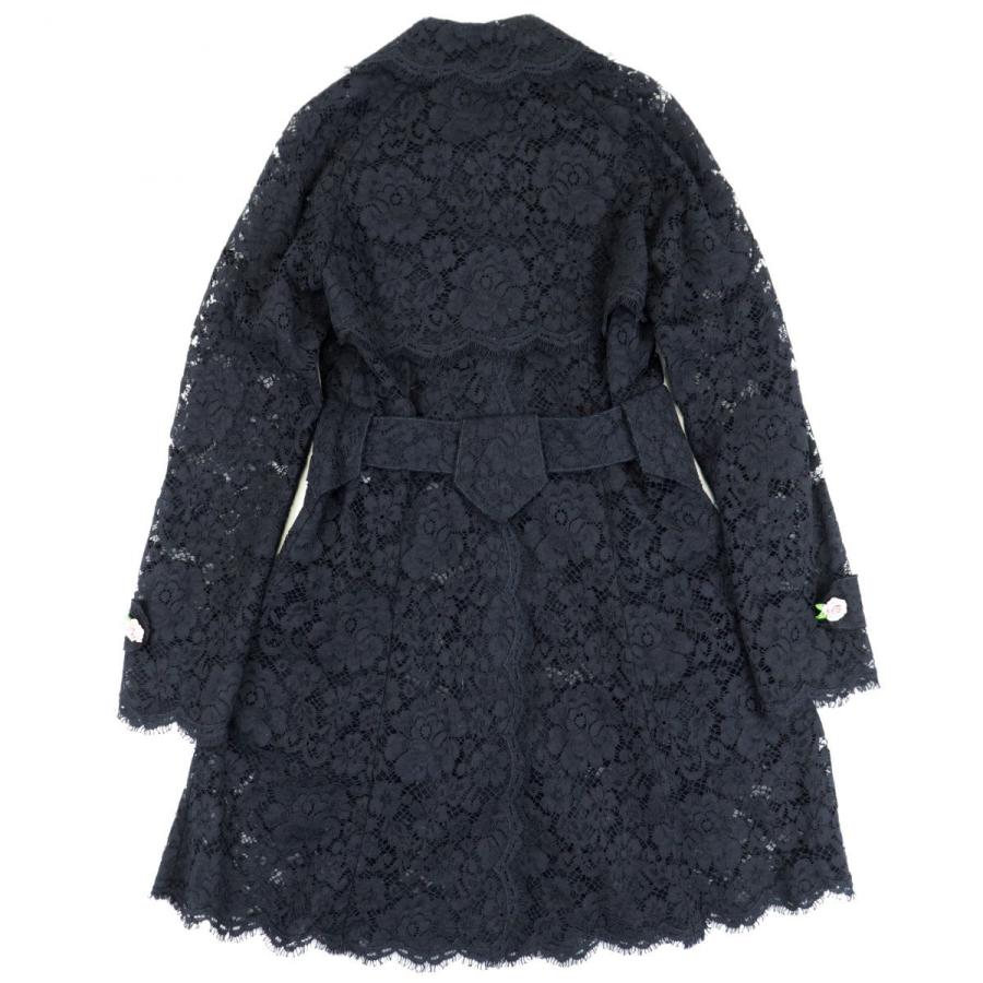 美品 ドルチェ＆ガッバーナ フラワー装飾 レーストレンチコート