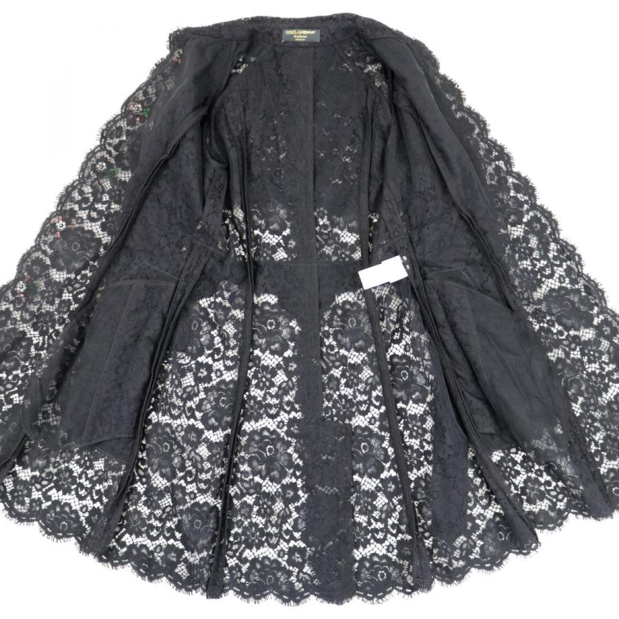 美品 ドルチェ＆ガッバーナ フラワー装飾 レーストレンチコート