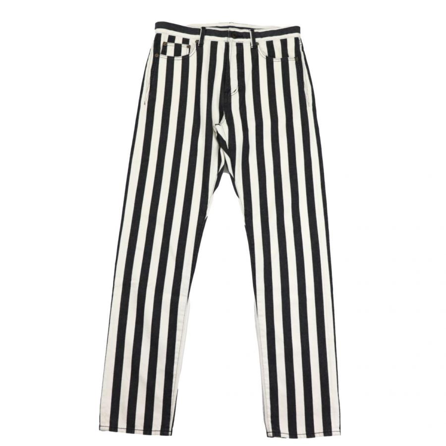 美品 サンローラン パリ 19SS ストライプ デニムパンツ メンズ 白×黒 30 ケリング SAINT LAURENT PARIS | 