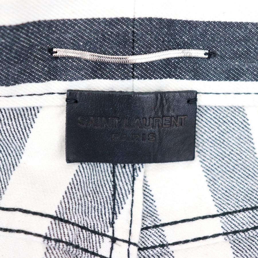 美品 サンローラン パリ 19SS ストライプ デニムパンツ メンズ 白×黒 30 ケリング SAINT LAURENT PARIS |  | 05