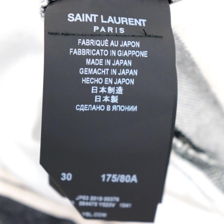 美品 サンローラン パリ 19SS ストライプ デニムパンツ メンズ 白×黒 30 ケリング SAINT LAURENT PARIS |  | 07