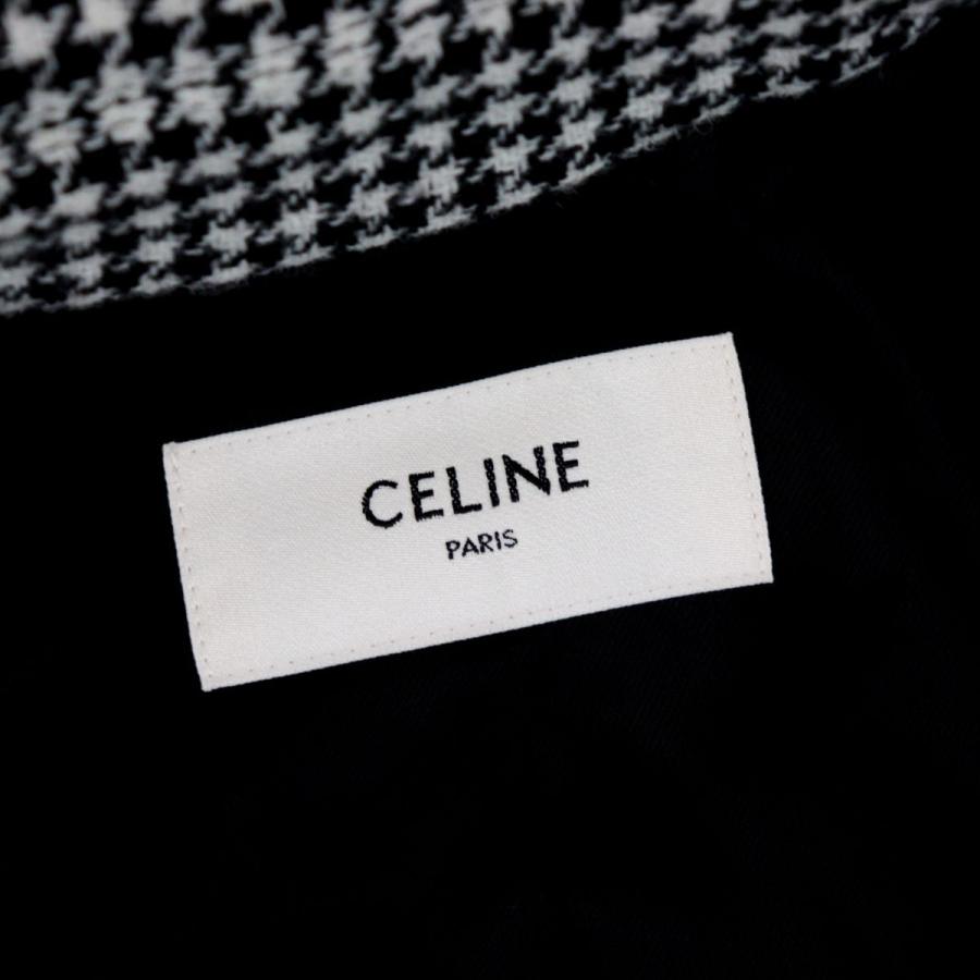 美品 セリーヌ 19AW 千鳥格子 ウール 3Bシングル チェスターコート