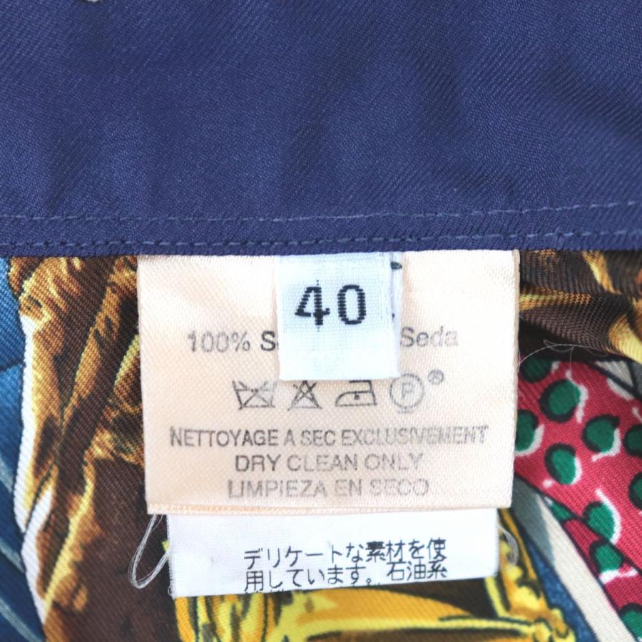 美品古着 エルメス ニューオリンズジャズ 総柄シルクシャツ メンズ マルチ 42 opal-shop1_2100020000009385