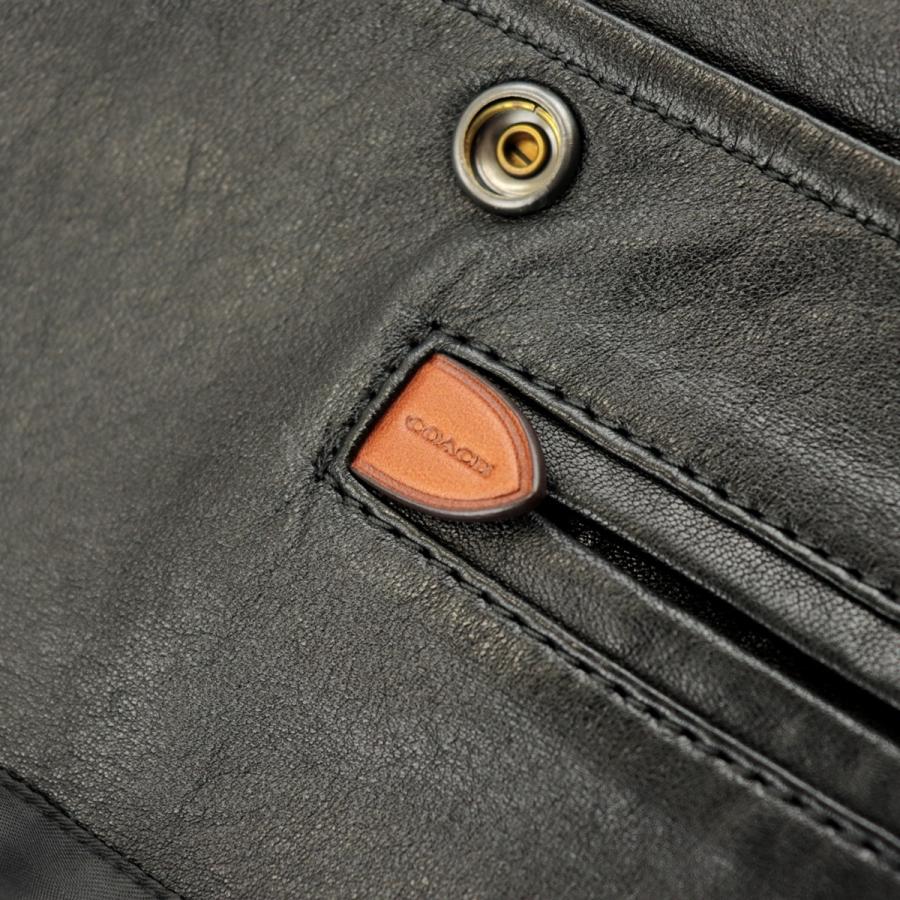 COACH 美品 コーチ レザージャケット メンズ 黒 M レザーブルゾン