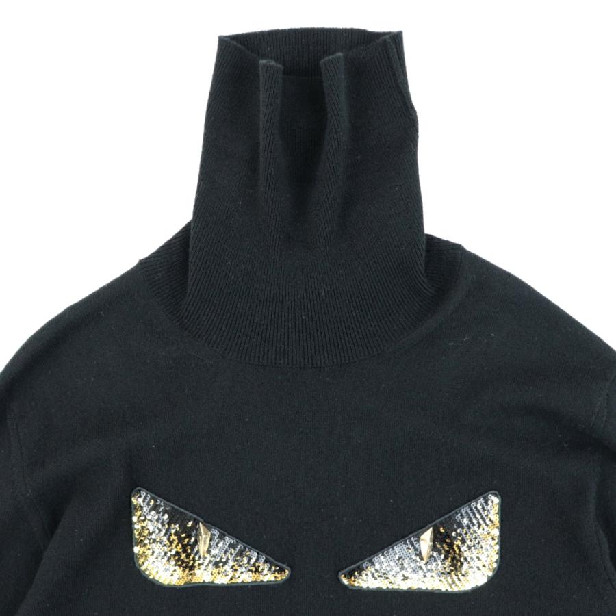 FENDI フェンディ バグズアイ モンスター カシミヤ タートルネック 