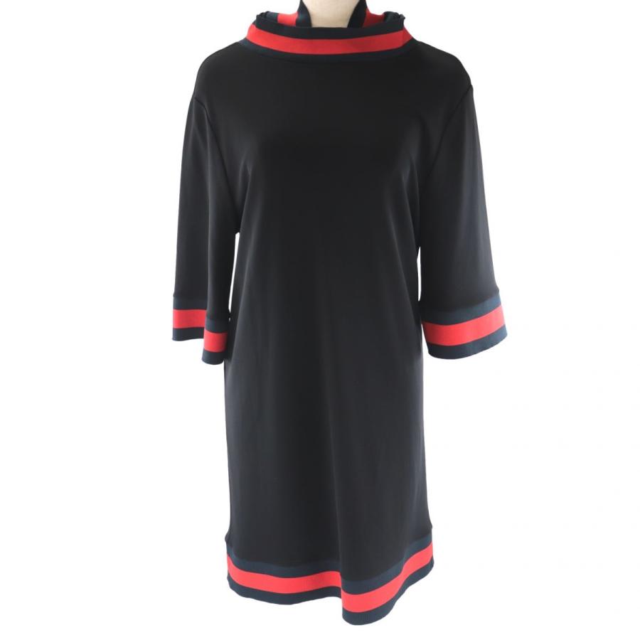 美品 グッチ ウェブトリム ショートフーデッドドレス ワンピース レディース 黒 赤 S シェリーライン Gucci オパールヤフーショッピング店 通販 Yahoo ショッピング