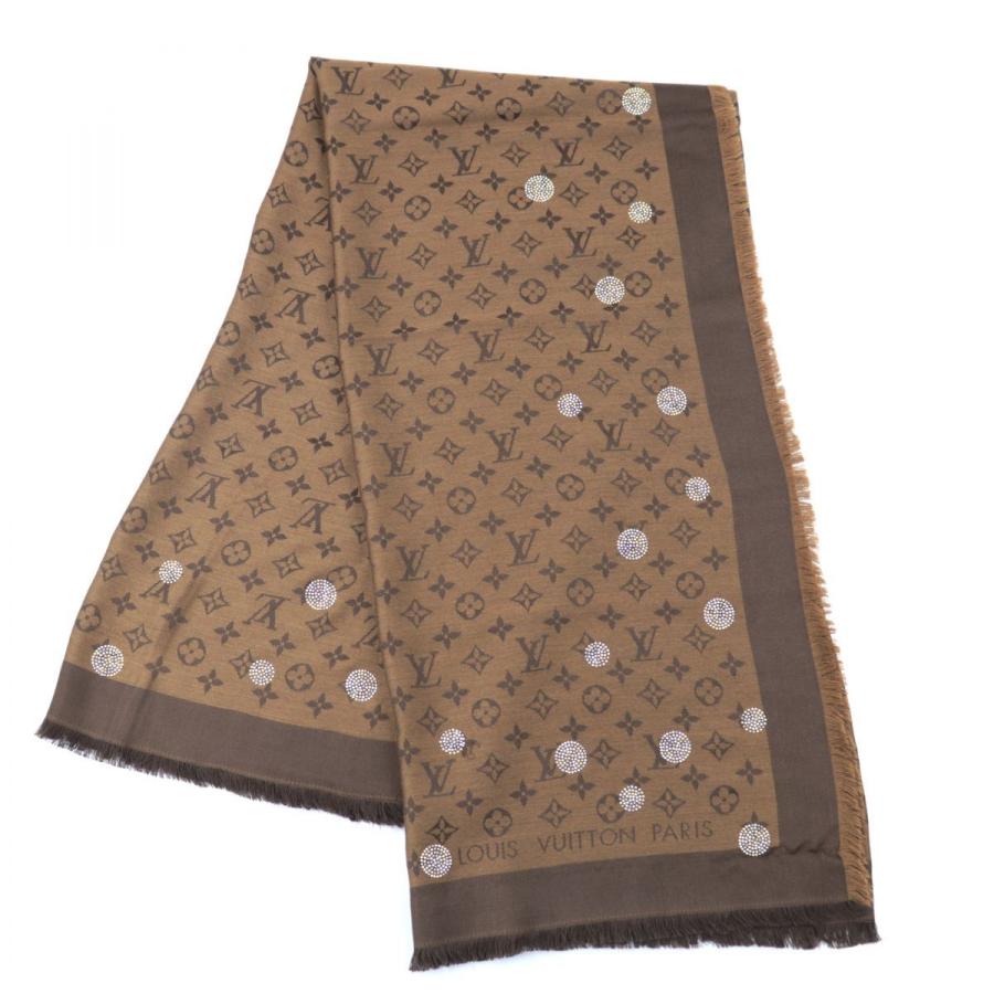 美品 ルイヴィトン モノグラム リバースドットデニム ショール  