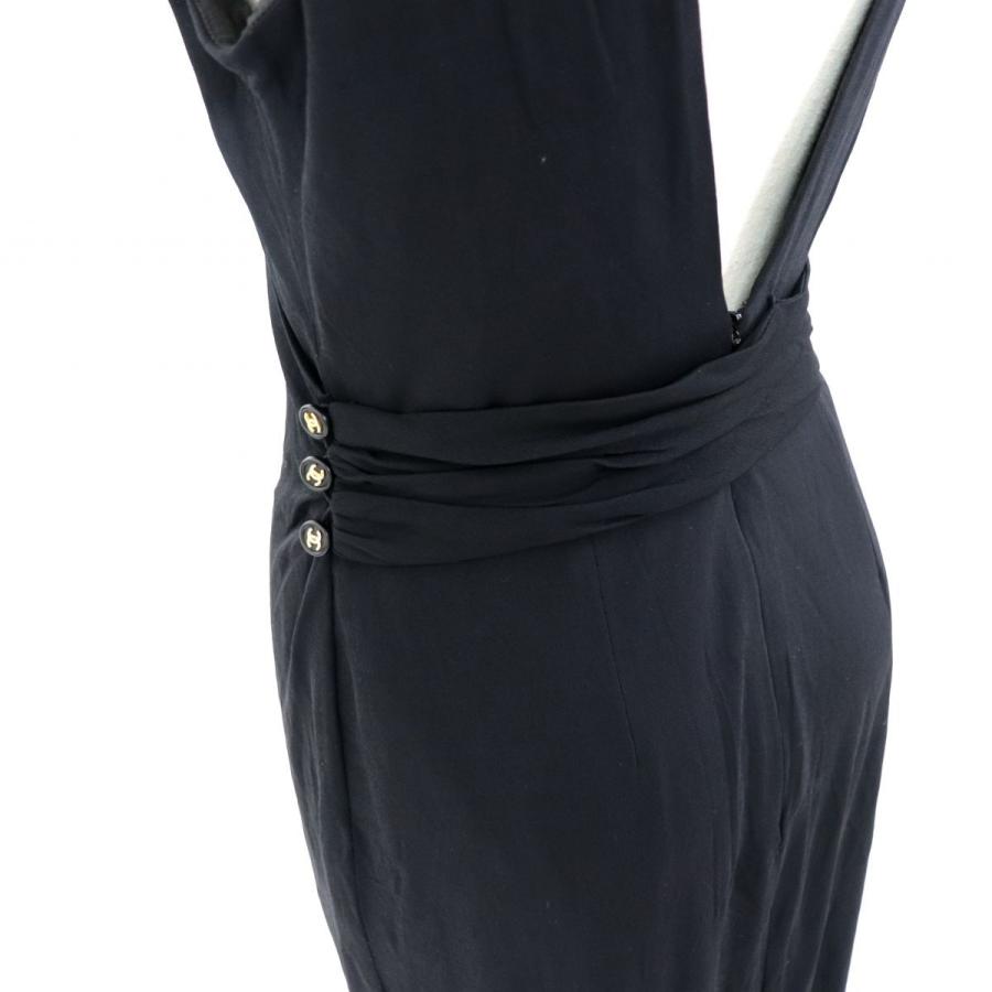 売上実績no 1 リトルブラックドレス ヴィンテージ シャネル ノースリーブロングワンピース Chanel Vintage ココマークボタン レーヨン 黒 レディース ワンピース Binghamtonhots Com