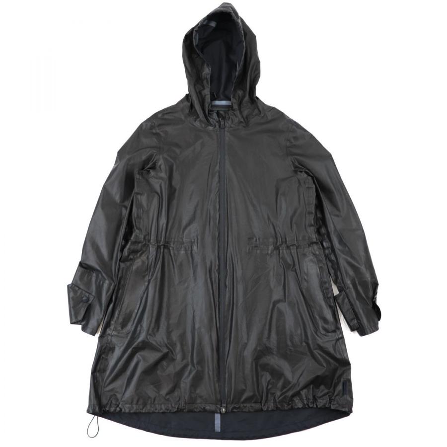 HERNO 美品 ヘルノ 19SS Laminar ラミナー フーデッドナイロンコート レディース 黒系 38 ゴアテックス GORETEX ...