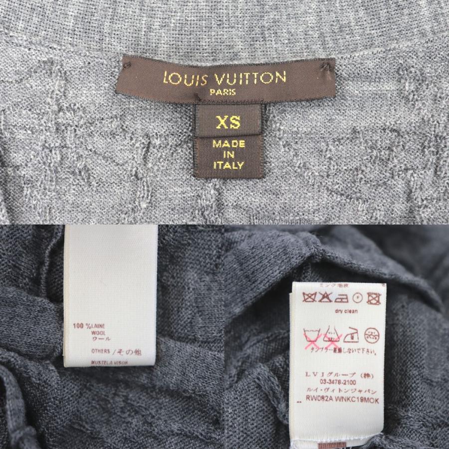 美品 ルイヴィトン 08AW ワッシャーニットカーディガン レディース グレー XS ミンクファーベルト LOUIS VUITTON｜opal-shop1｜08