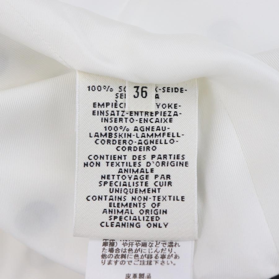 HERMES - 新品同様 エルメス 2018リゾート ラムレザー切替 シルクブラウス 36 opal-shop1_2100020000010486