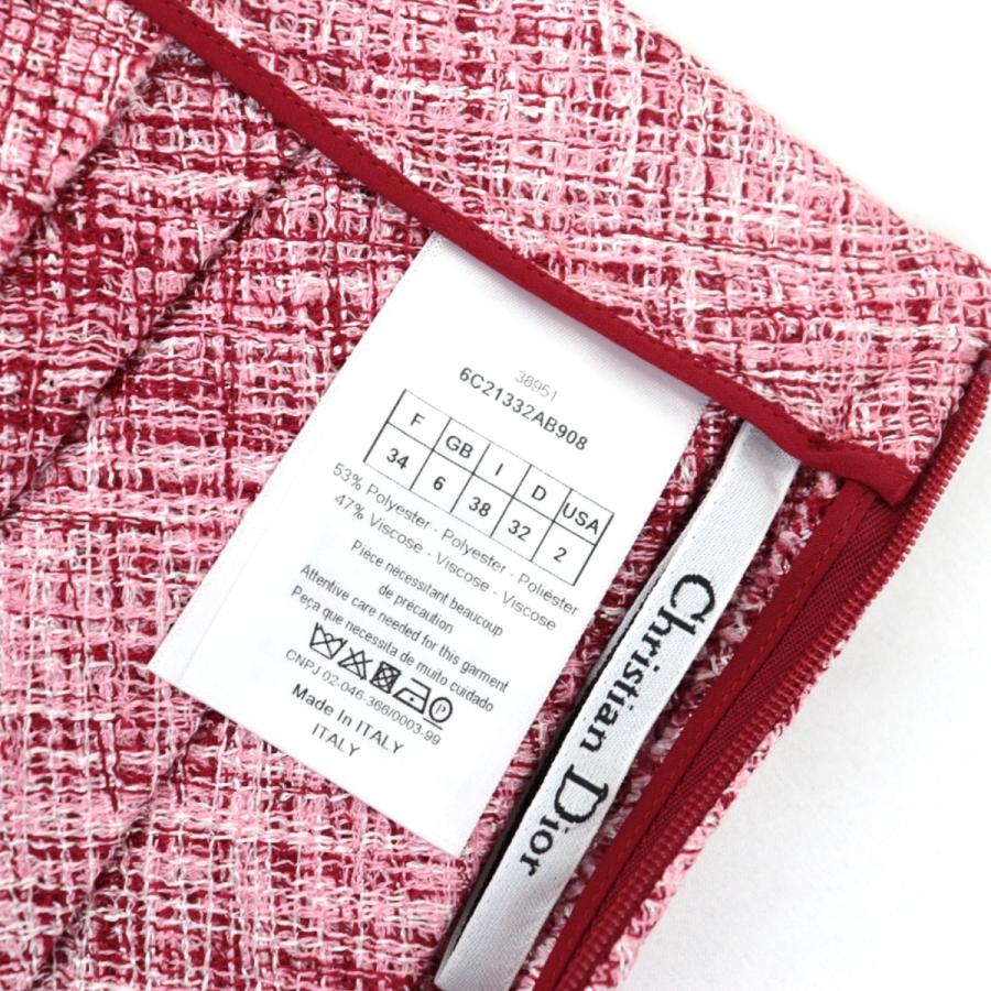 新品同様 クリスチャンディオール ツイードギャザースカート  