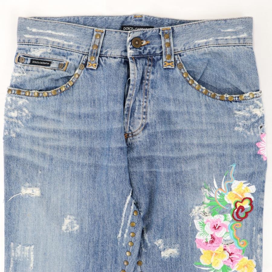 【イタリア製】【46】DOLCE&GABBANA 刺繍 デニム メンズ イタリア製】【46】DOLCE&GABBANA 刺繍 デニム メンズ パンツ