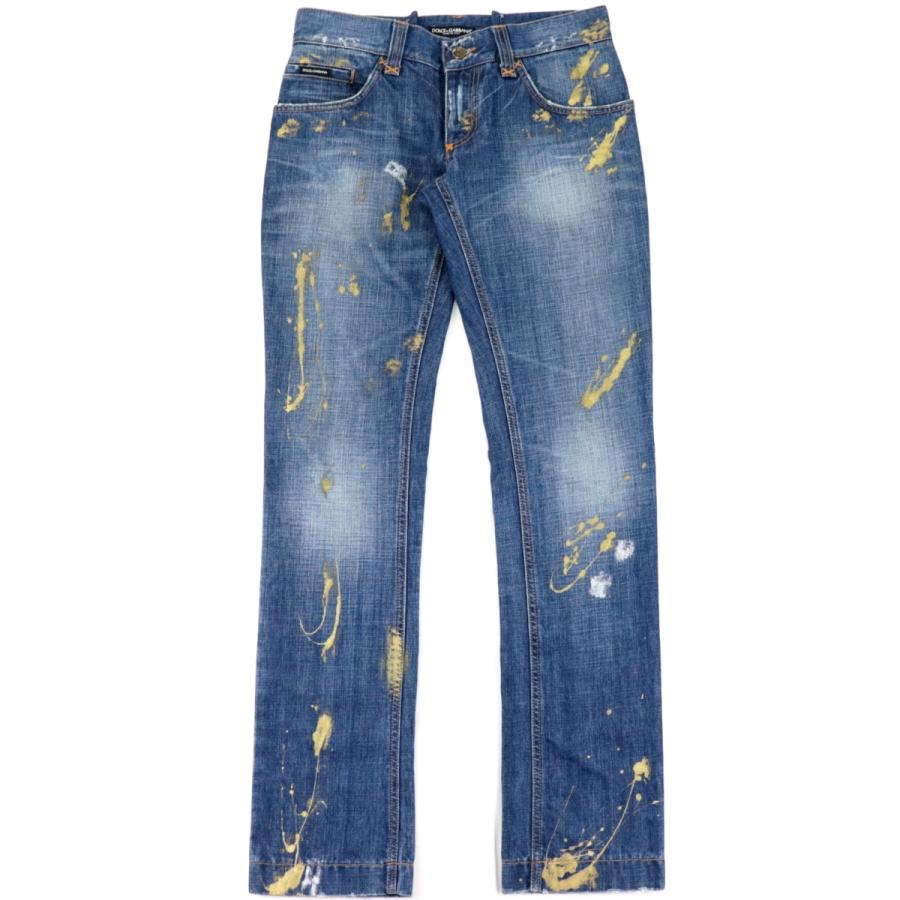 DOLCE&GABBANA ゴールドペイントデニム ドルチェ＆ガッバーナ 05AWランウェイ着用 ゴールドペイント