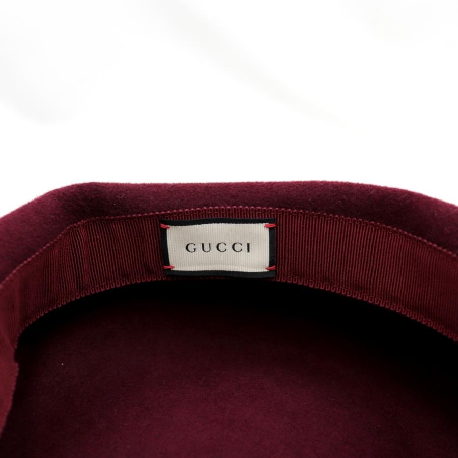 GUCCI（グッチ） 美品 ラビットフェルト ベレー帽 レディース ワイン