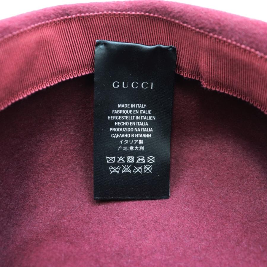GUCCI（グッチ） 美品 ラビットフェルト ベレー帽 レディース ワイン
