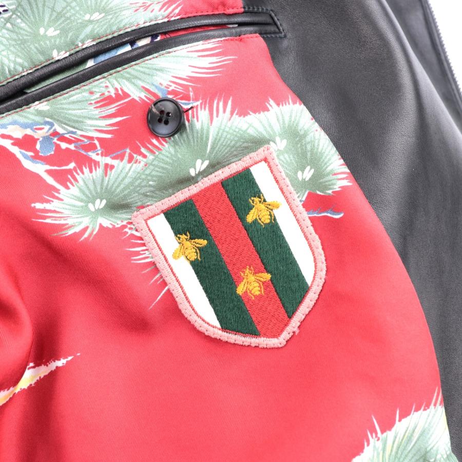 GUCCI 美品 グッチ 16SS ダブルライダースジャケット メンズ 黒