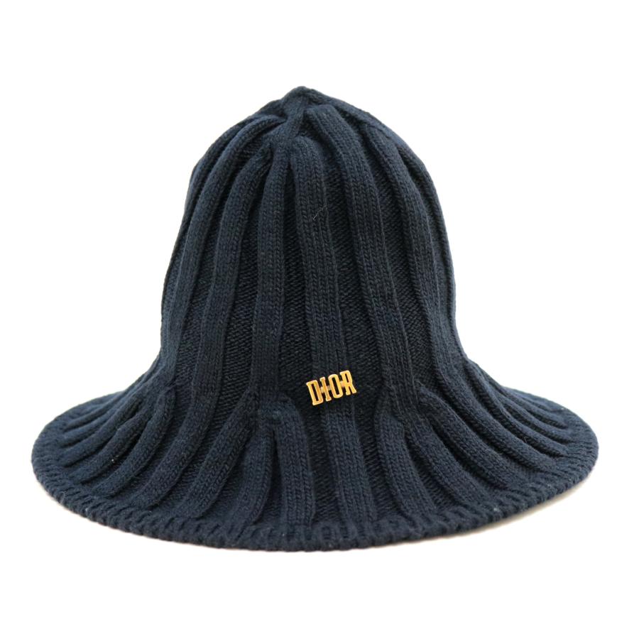 美品 クリスチャンディオール 19AW ニットチューリップハット 帽子 