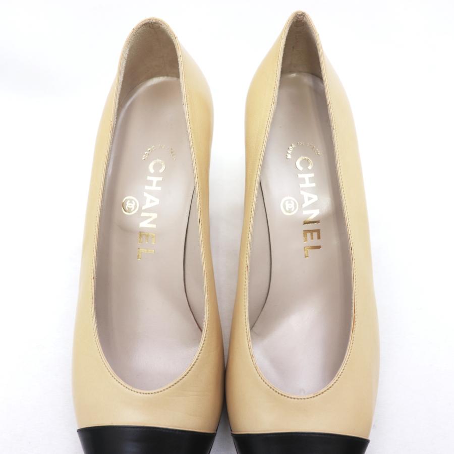 CHANEL 未使用 シャネル ヴィンテージ バイカラー ヒール